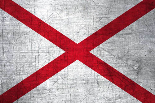 Flag Alabama Metal - Size Medium