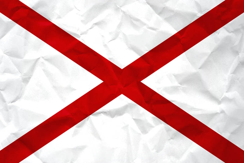 Flag Alabama L Size on Paper