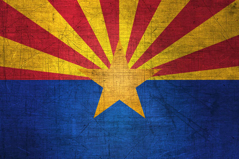 Flag Arizona L Size with metal background