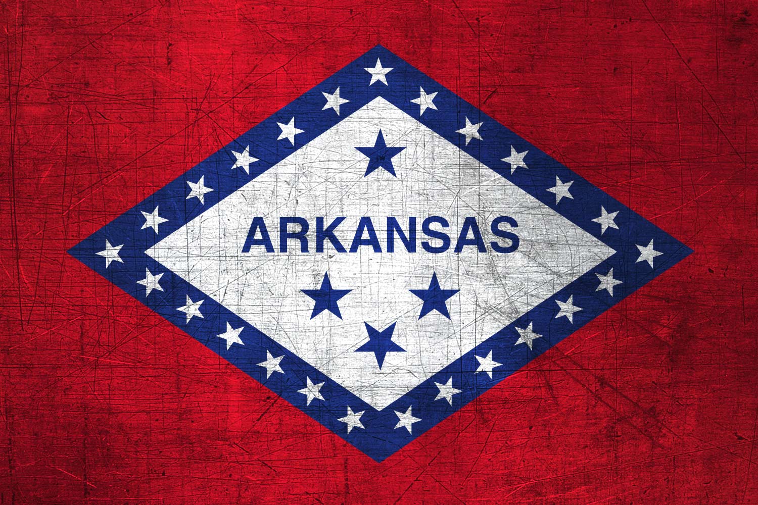 High Resolution Flag of Arkansas Metal Texture