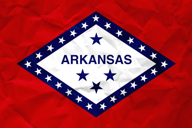 Flag Arkansas L Size on Paper