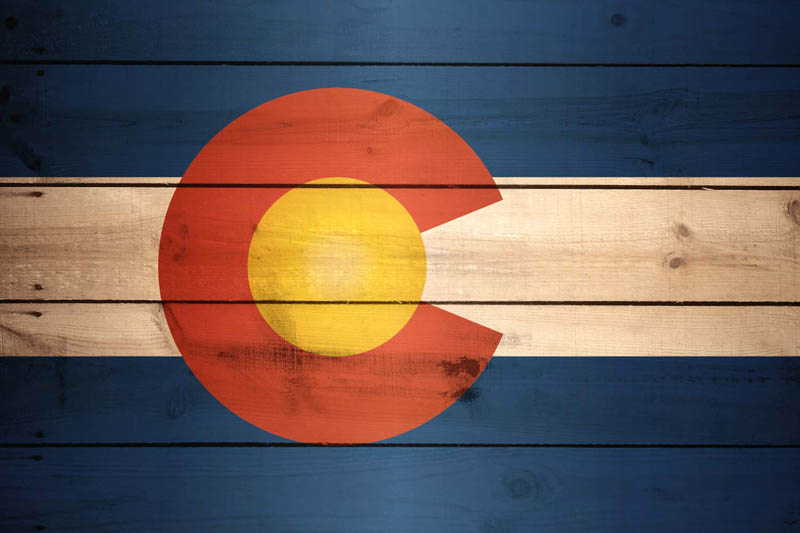 Flag Colorado L Size on Wood