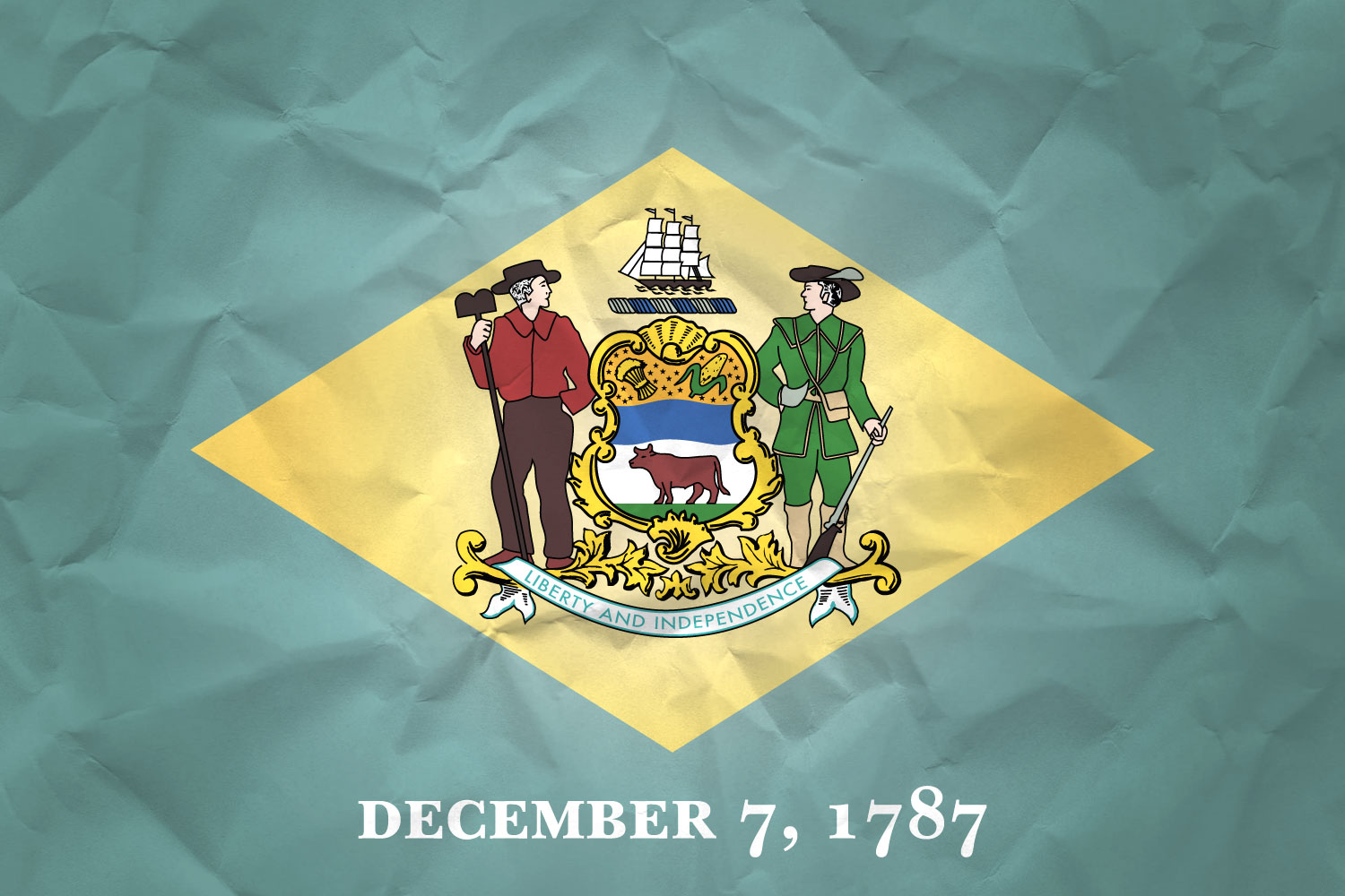 High Resolution Flag of Delaware Paper Texture