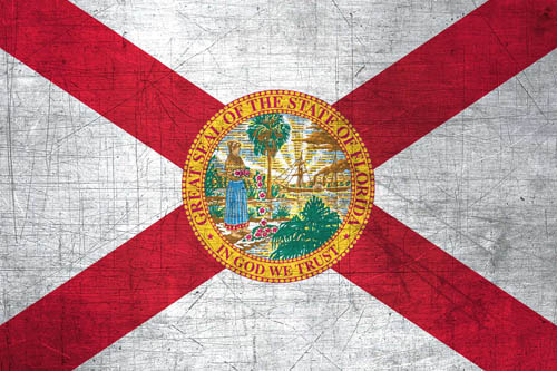 Flag Florida Metal - Size Medium