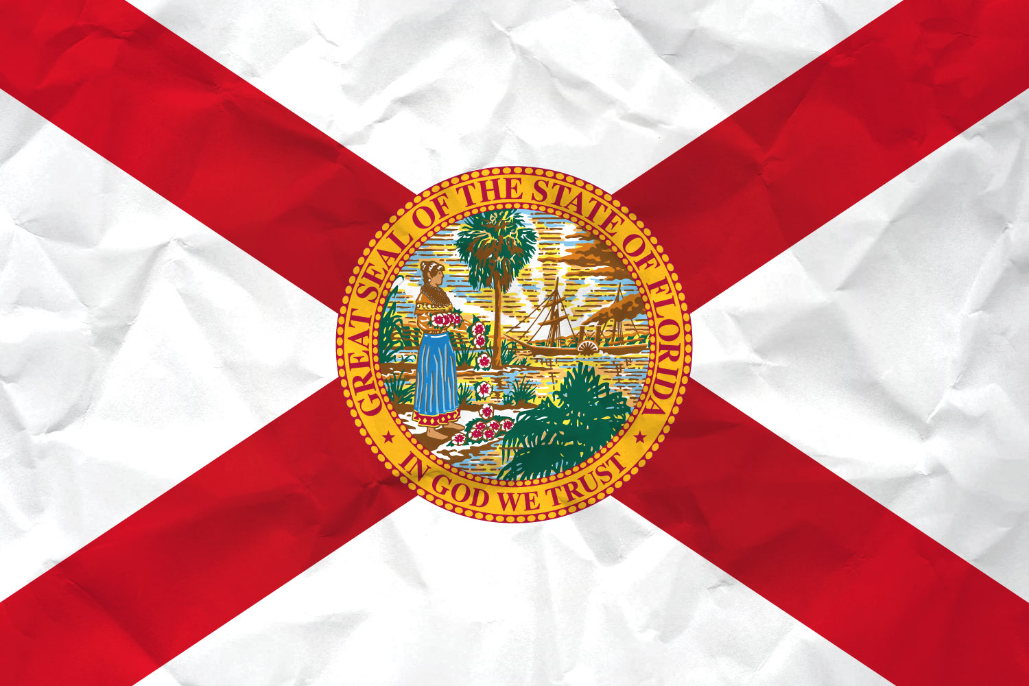 High Resolution Flag of Florida Paper Texture
