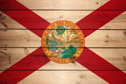 Flag Florida Wood - Size Medium