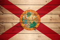 Flag Florida / Wood Texture