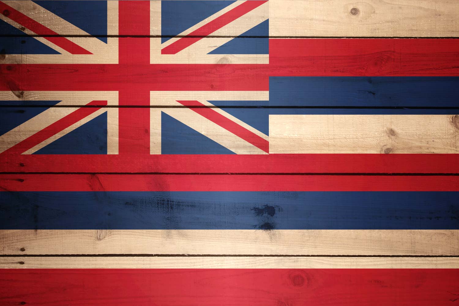 High Resolution Flag of Hawaii Wood Texture