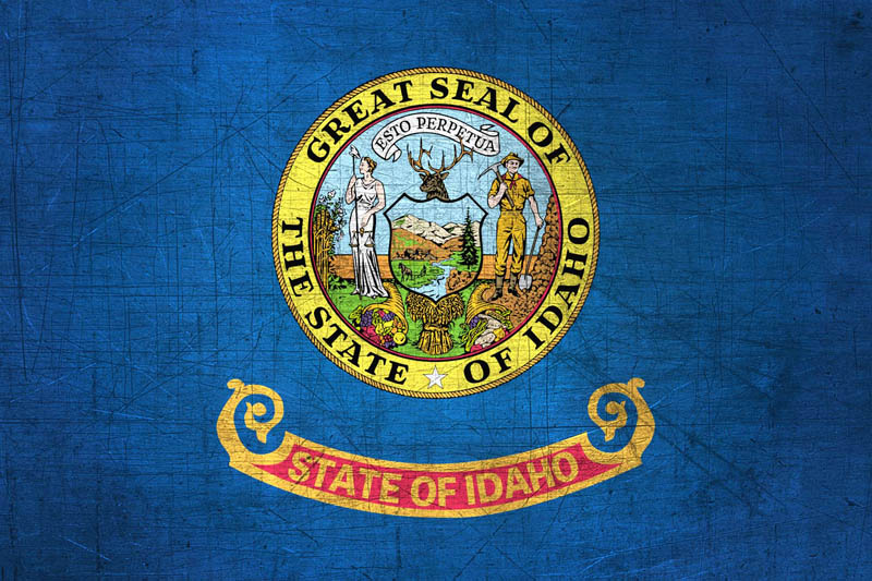 Flag Idaho L Size with metal background