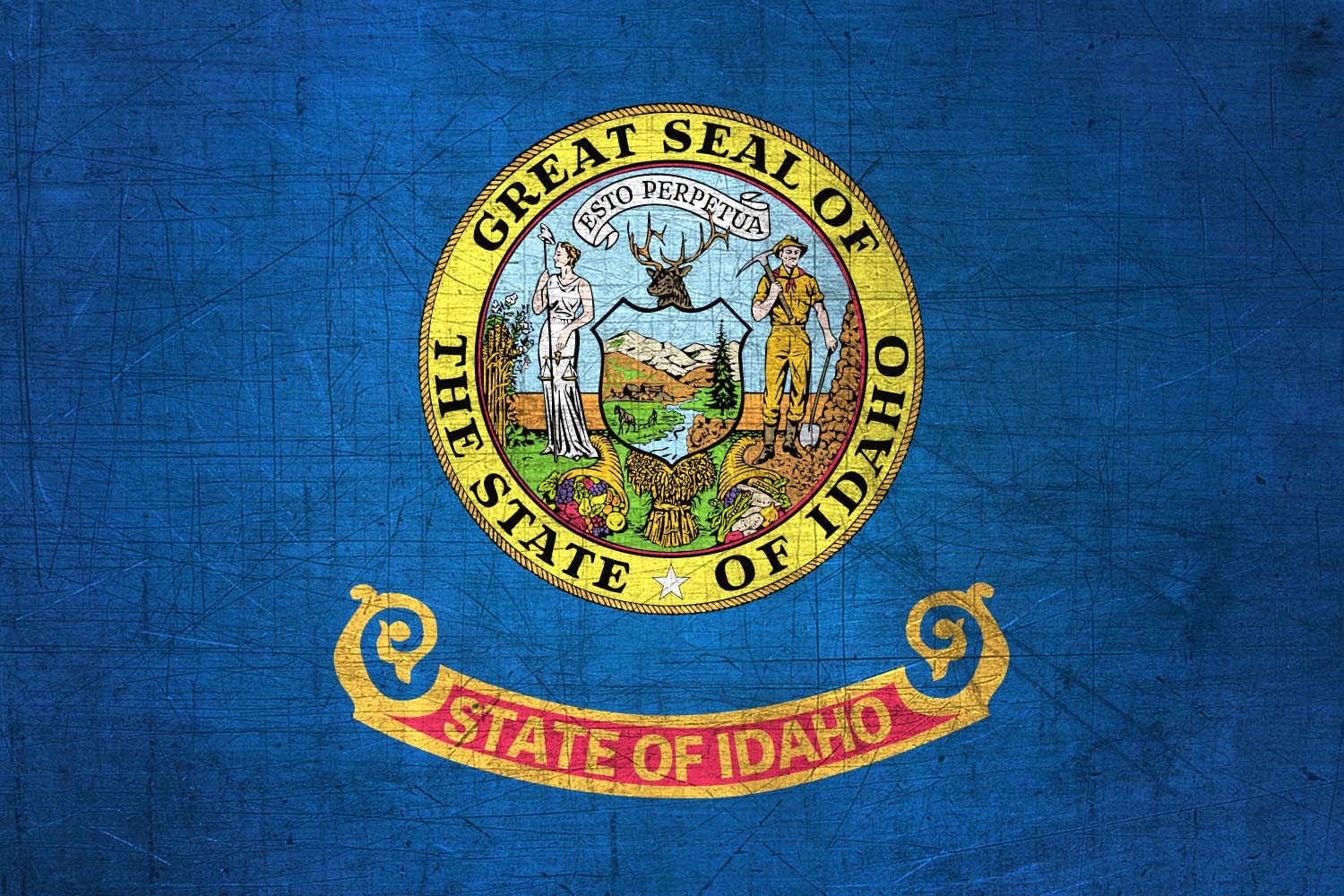 High Resolution Flag of Idaho Metal Texture