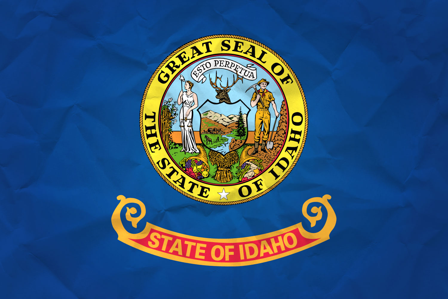 High Resolution Flag of Idaho Paper Texture