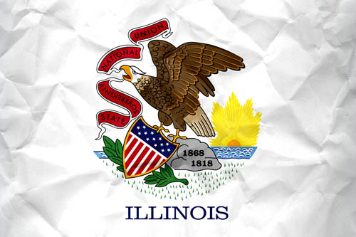 Flag Illinois Paper - Size Medium
