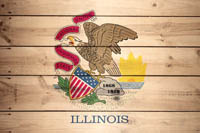 Flag Illinois / Wood Texture