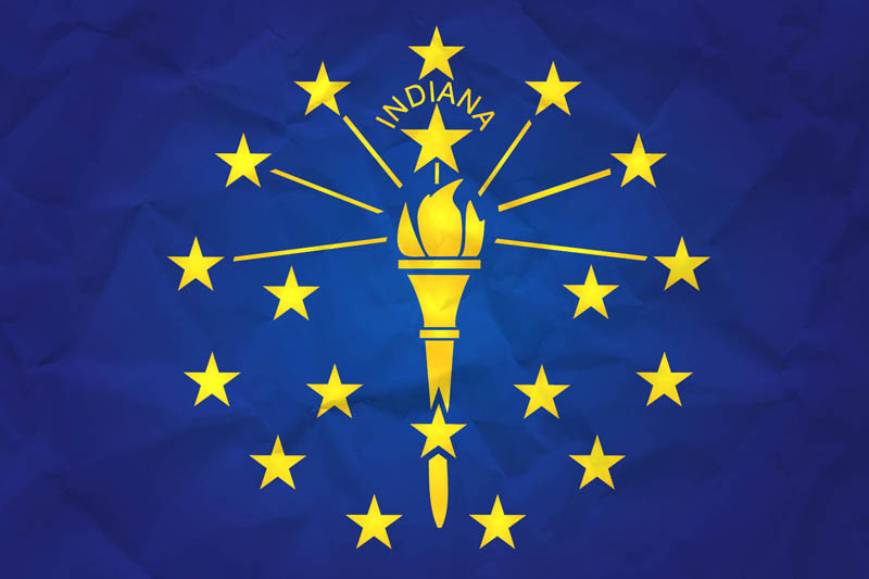 Flag Indiana L Size on Paper