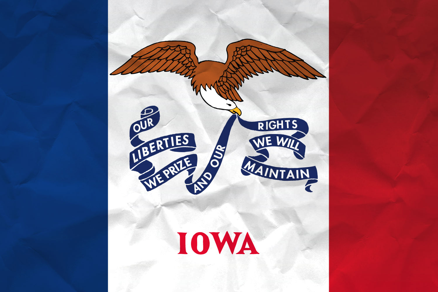 High Resolution Flag of Iowa Paper Texture