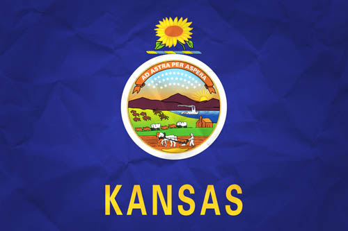 Flag of Kansas with Paper Texture Download it for free