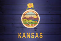 Flag Kansas / Wood Texture
