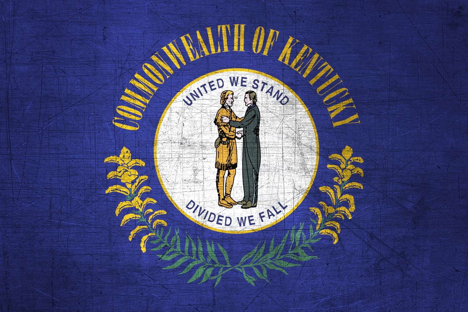 High Resolution Flag of Kentucky Metal Texture