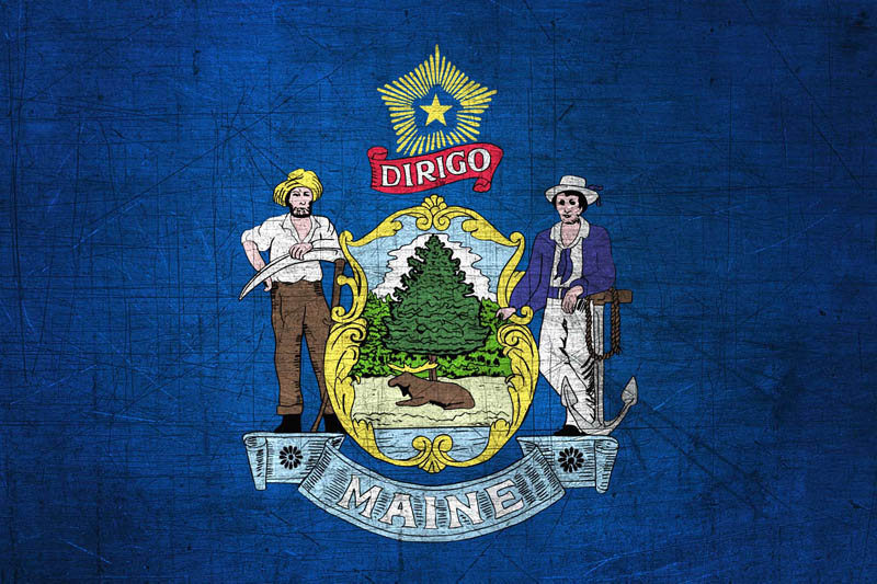 Flag Maine L Size with metal background