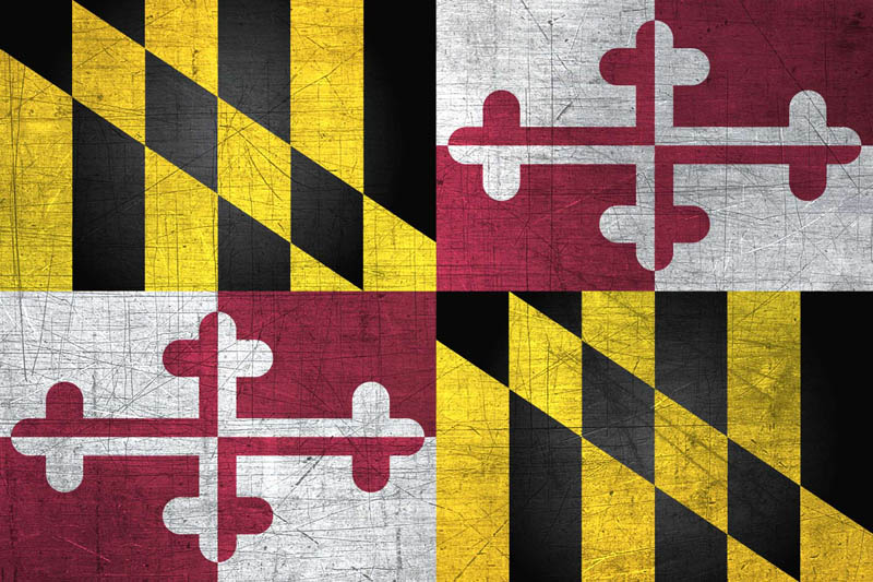 Flag Maryland L Size with metal background