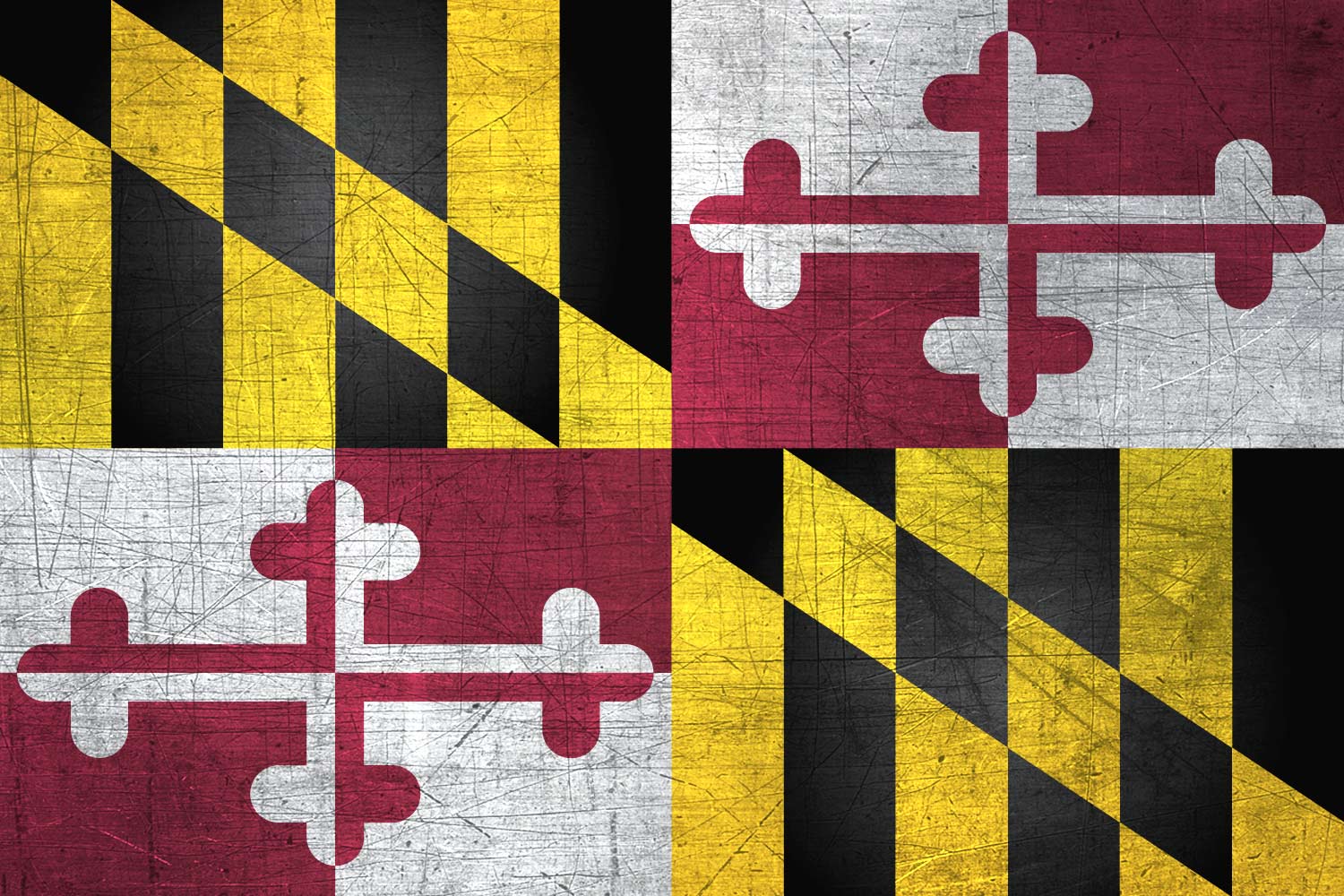 High Resolution Flag of Maryland Metal Texture