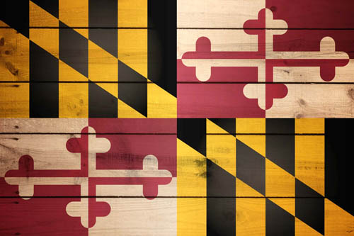 Flag Maryland Wood - Size Medium