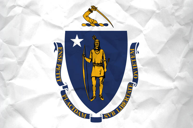 Flag Massachusetts L Size on Paper