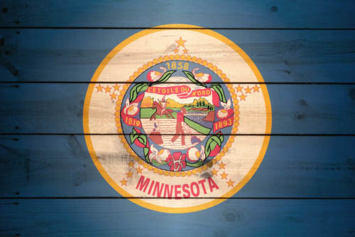 Flag Minnesota Wood - Size Medium