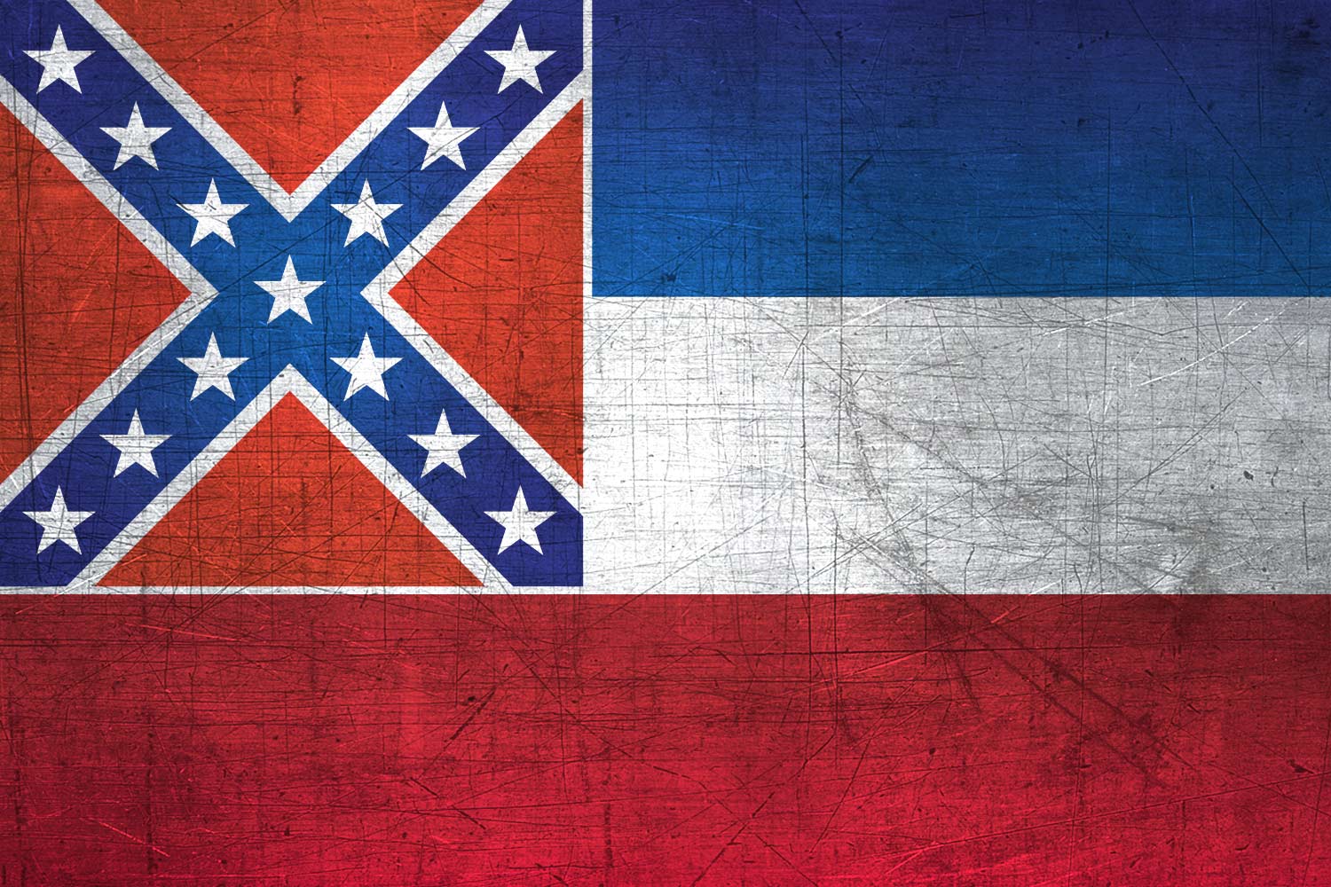 High Resolution Flag of Mississippi Metal Texture