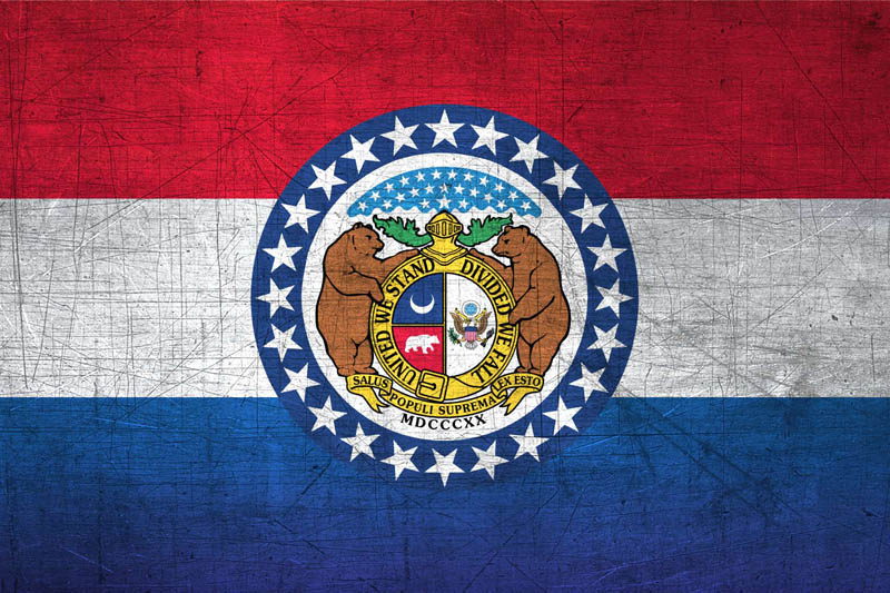 Flag Missouri L Size with metal background