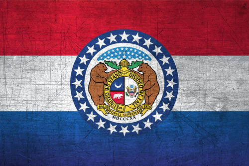 Flag Missouri Metal - Size Medium