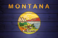 Flag Montana / Wood Texture