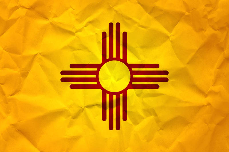 Flag New Mexico L Size on Paper