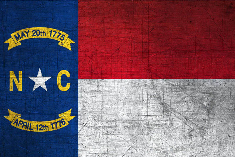 Flag North Carolina L Size with metal background