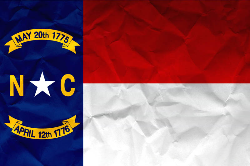 Flag North Carolina L Size on Paper