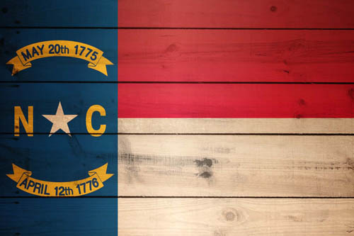 Flag North Carolina Wood - Size Medium
