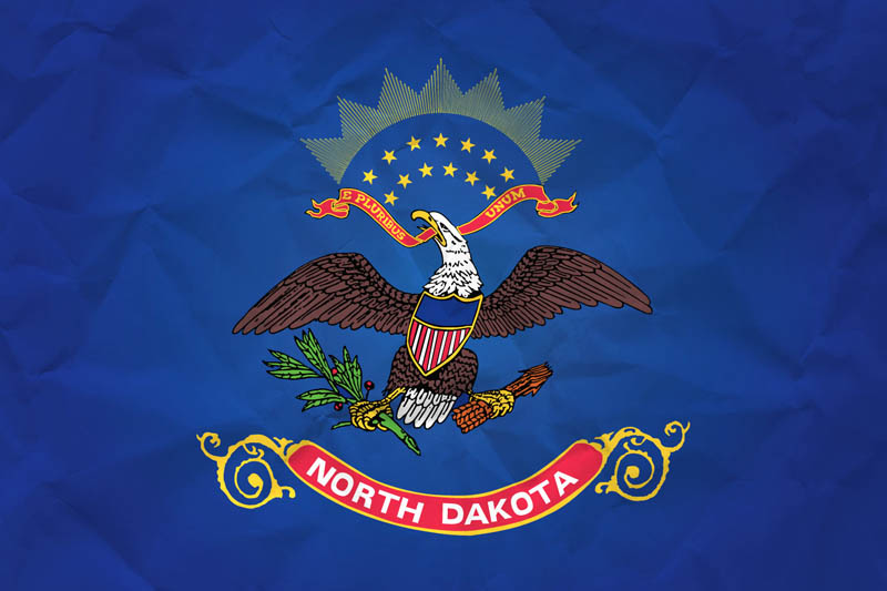Flag North Dakota L Size on Paper