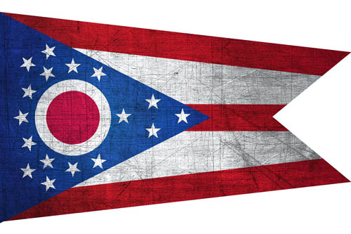 Flag Ohio Metal - Size Medium