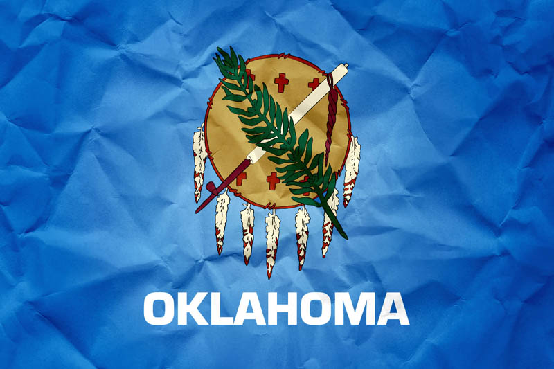 Flag Oklahoma L Size on Paper