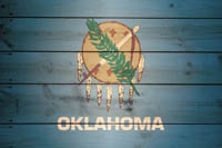 Flag Oklahoma / Wood Texture