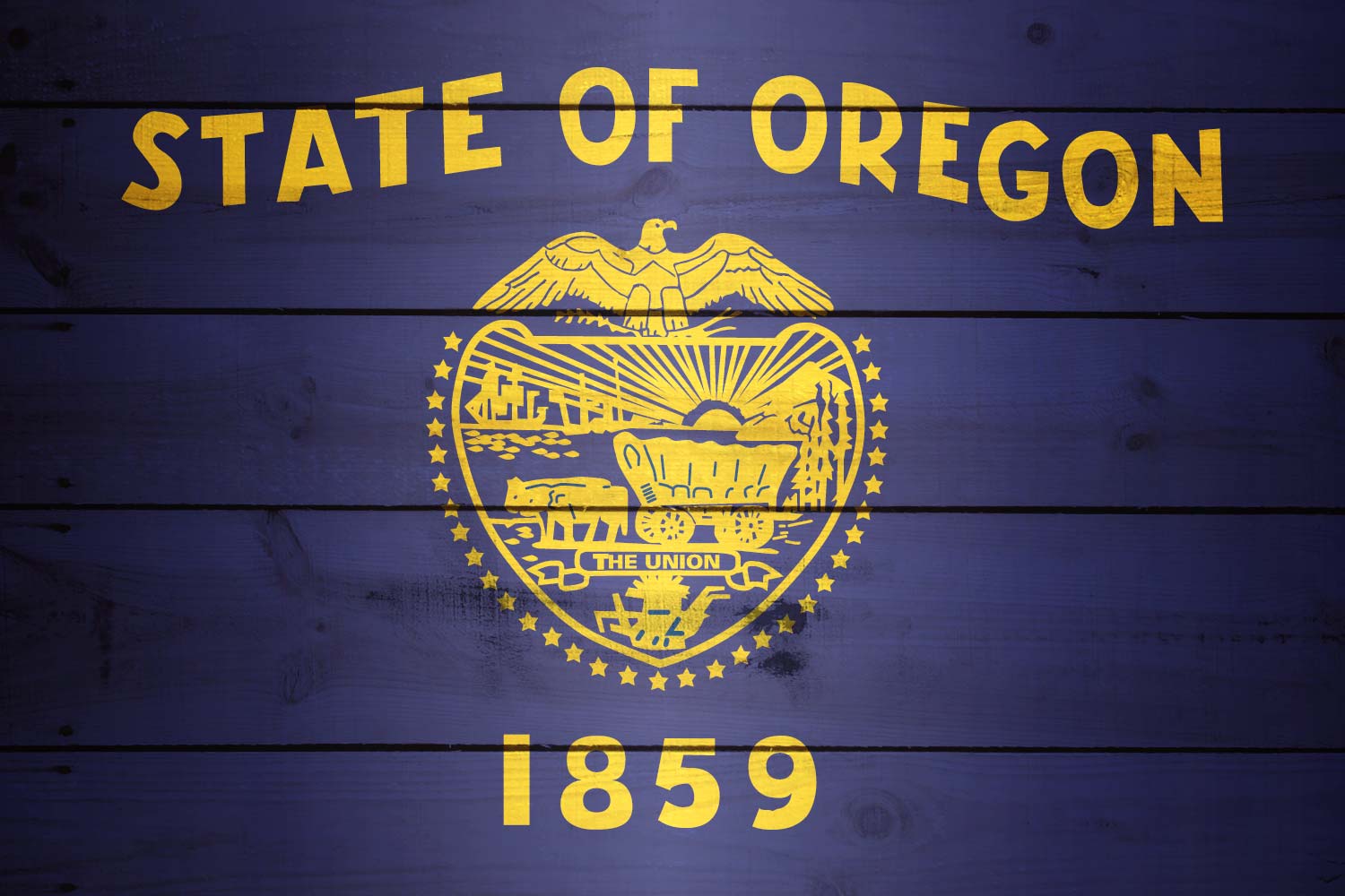 High Resolution Flag of Oregon Wood Texture
