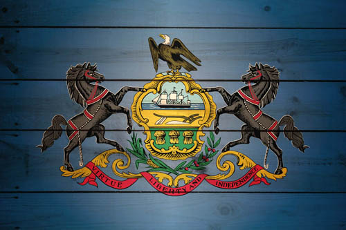 Flag Pennsylvania Wood - Size Medium