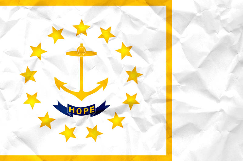 Flag Rhode Island L Size on Paper