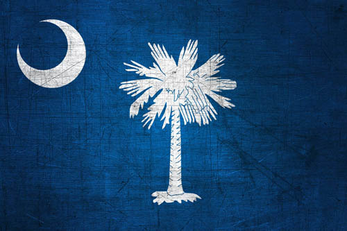 Flag South Carolina Metal - Size Medium