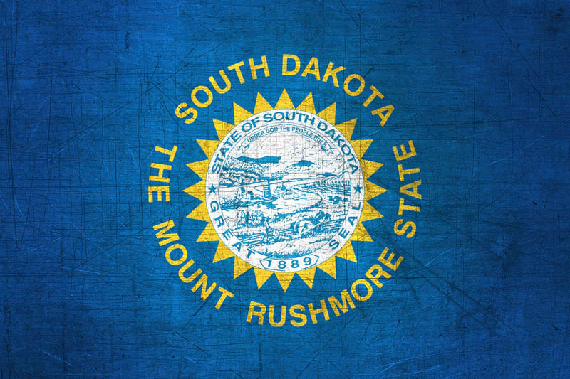 Flag South Dakota L Size with metal background