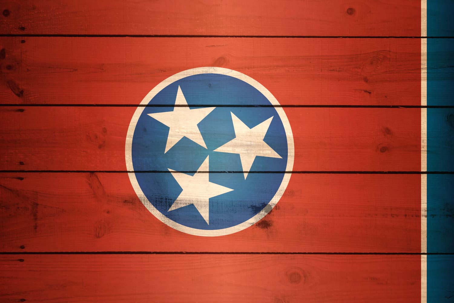 High Resolution Flag of Tennessee Wood Texture