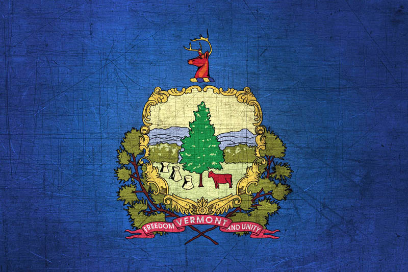 Flag Vermont L Size with metal background
