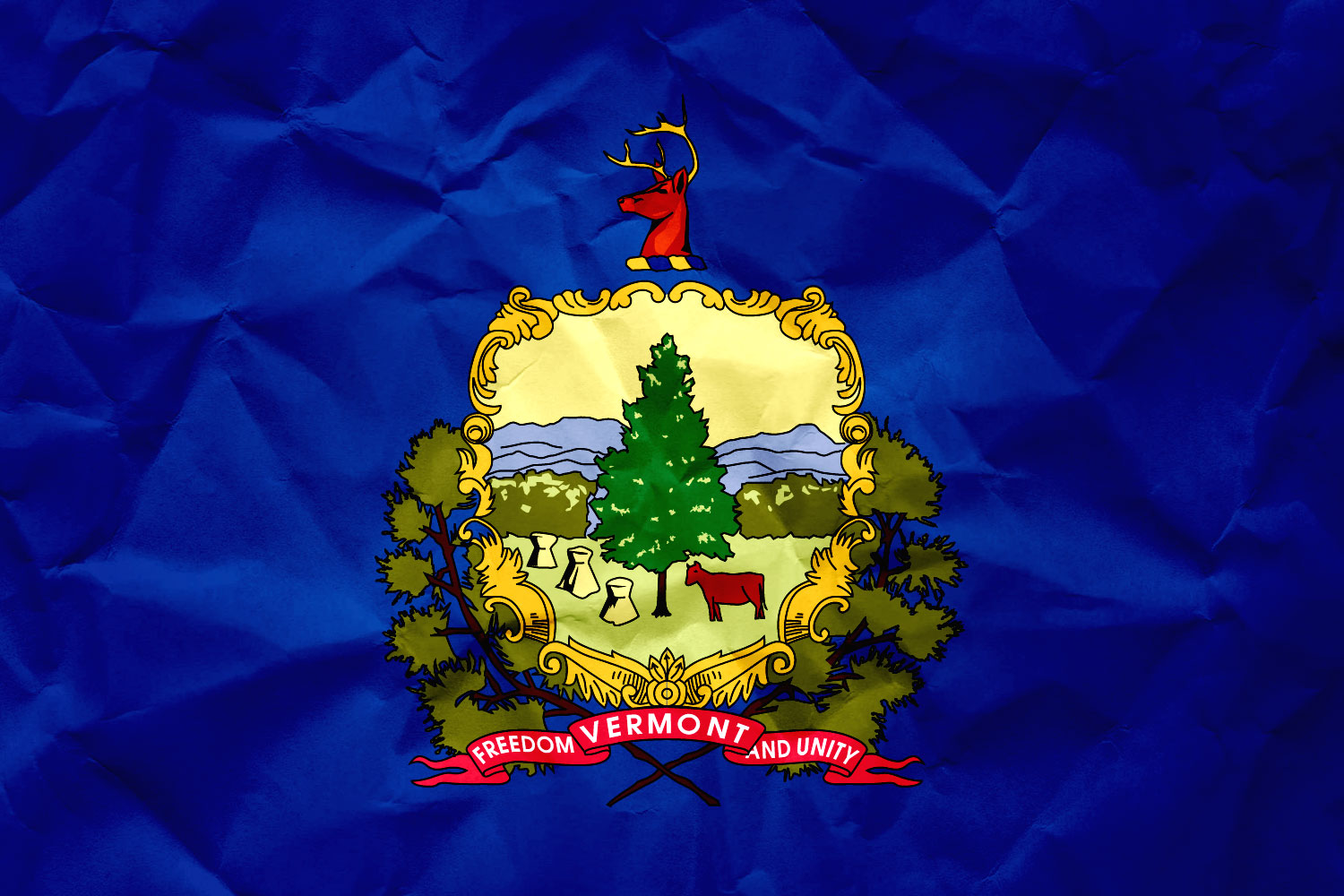 High Resolution Flag of Vermont Paper Texture