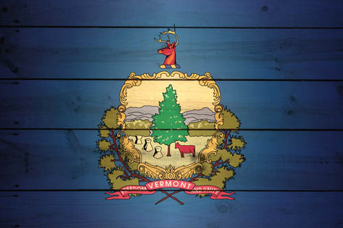 Flag Vermont Wood - Size Medium