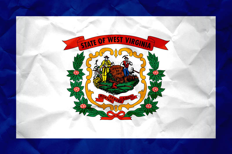 Flag West Virginia L Size on Paper